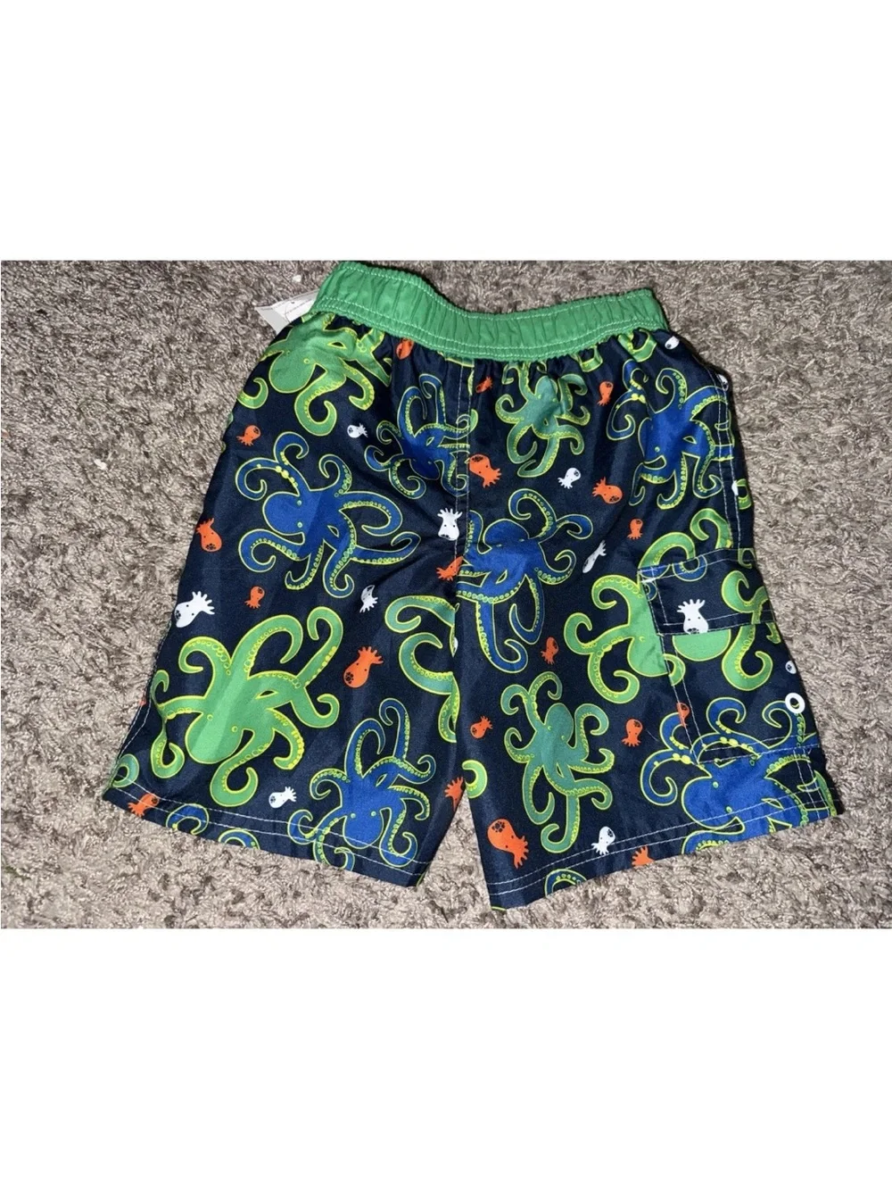 NWT 5T Boys Green Octopus Ocean Pacific Swim Trunks